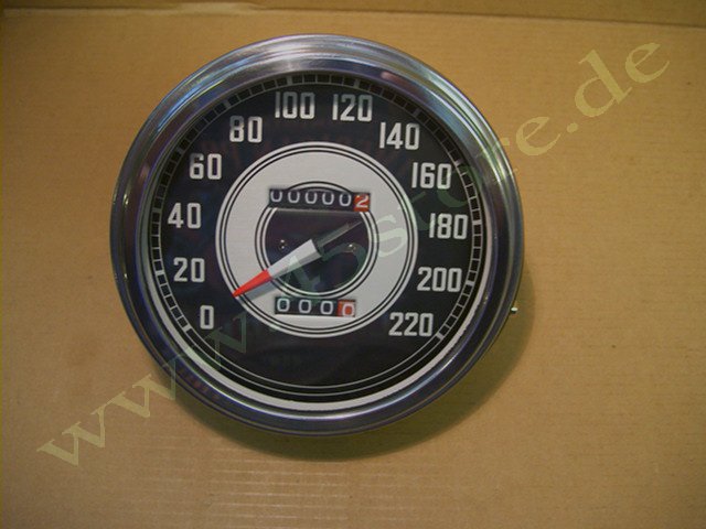 11126-41K // Tacho, Schwarz/Silber, Km/h, 1941-45', Replika