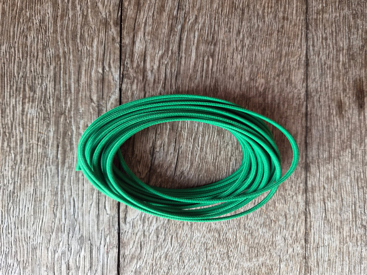 WL28-19 // Kabel, Stoff, 1 Meter, Grün