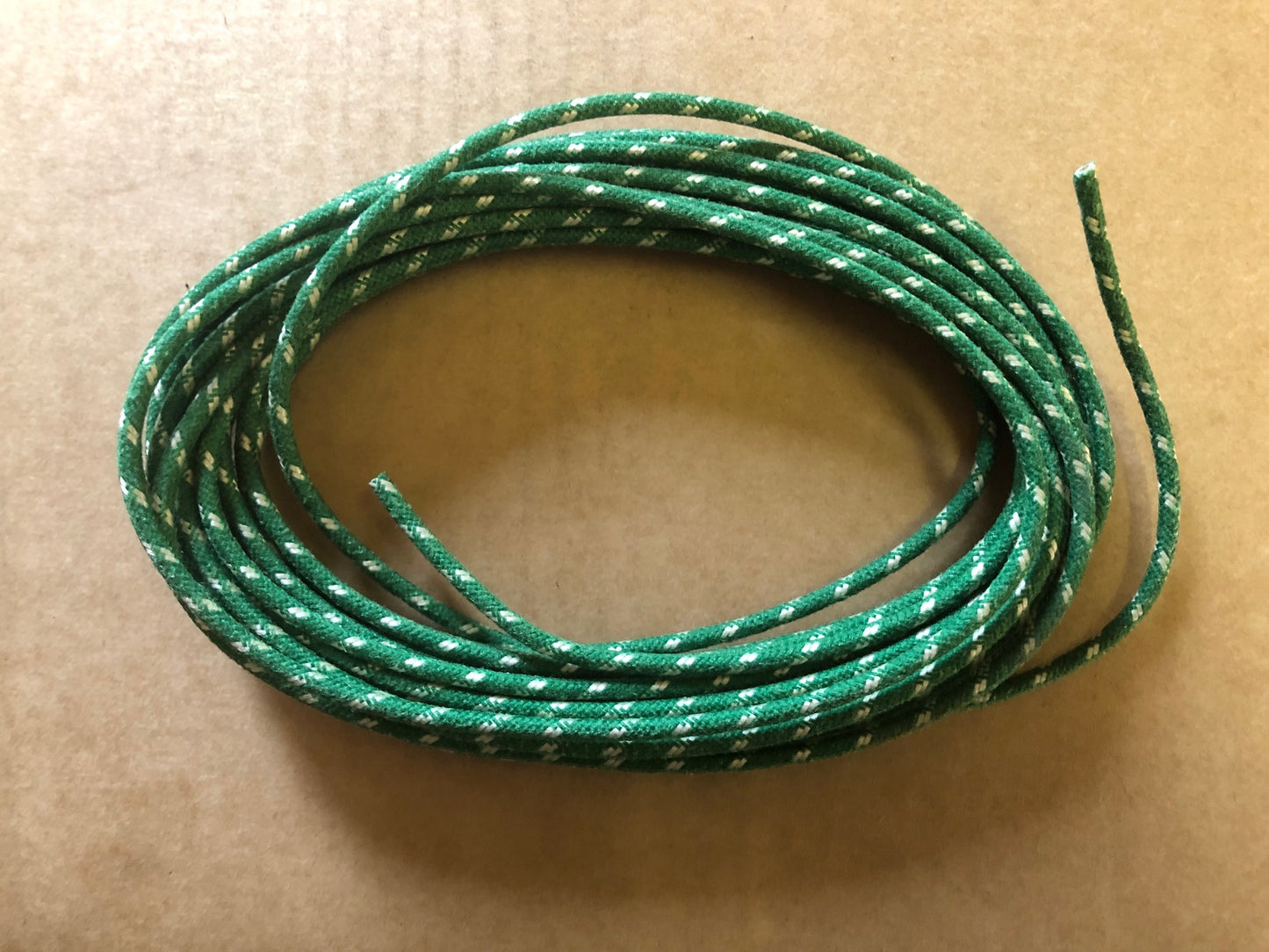 WL28-3 // Kabel, Stoff, 1 Meter, Grün/Weiß