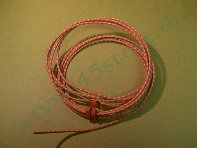 WL28-2 // Kabel, Stoff, 1 Meter, Rot
