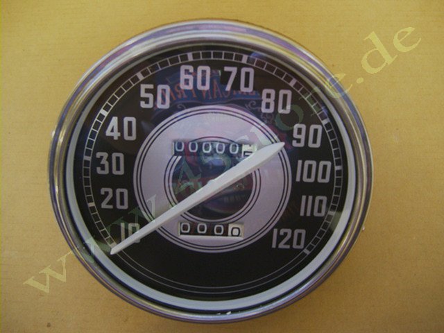 11126-41 // Tacho, Schwarz/Silber, MPH, 1941-45', Replika