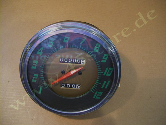 11126-47 // Tacho, Schwarz/Grün/Gold, MPH, 1948-61', Replika