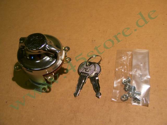 4527-36C // Zündschloss + Schlüssel, Chrom