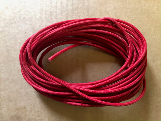 WL28-15 // Kabel, Stoff, 1 Meter, Rot