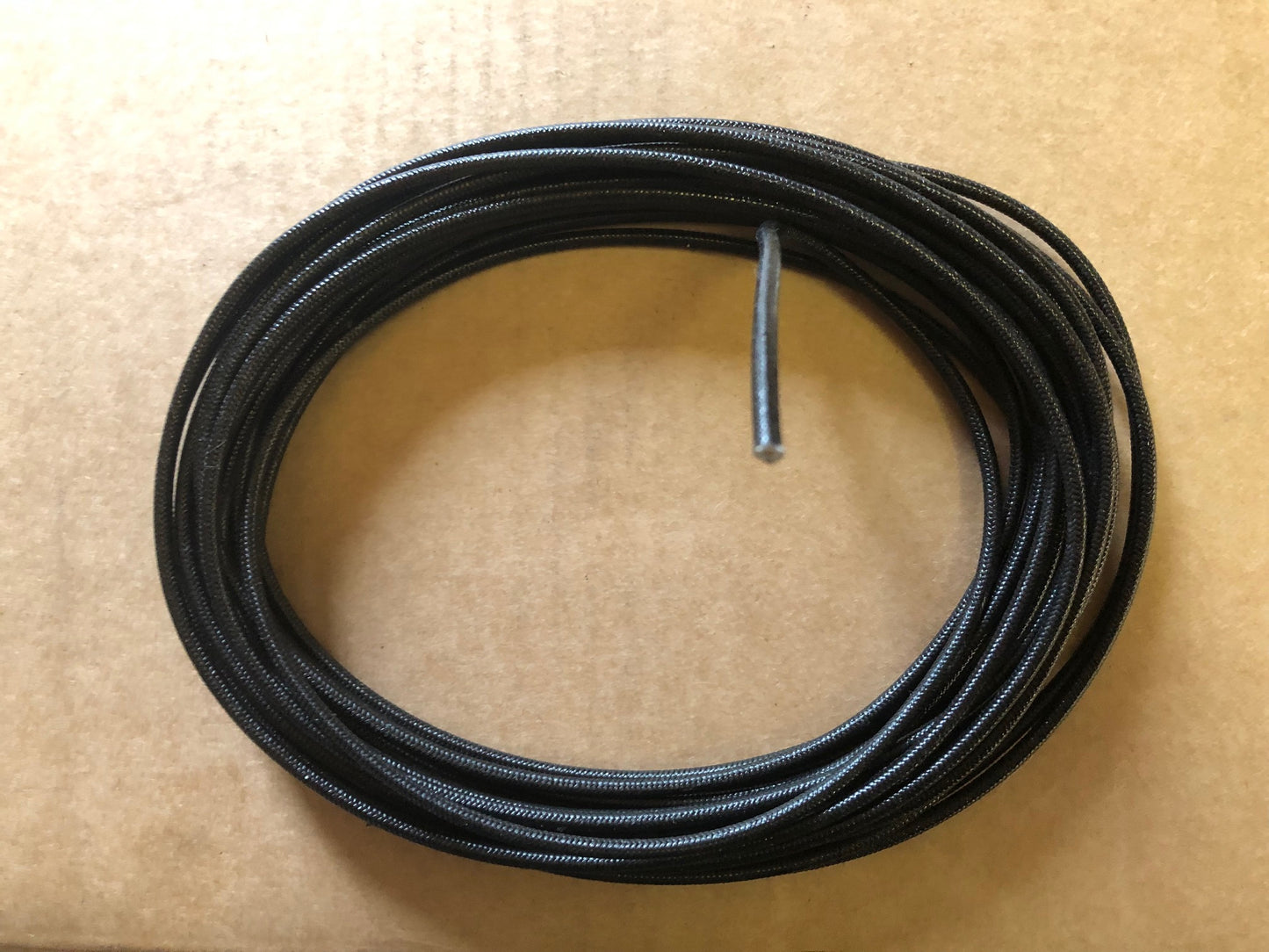 WL28-12 // Kabel, Stoff, 1 Meter, Schwarz