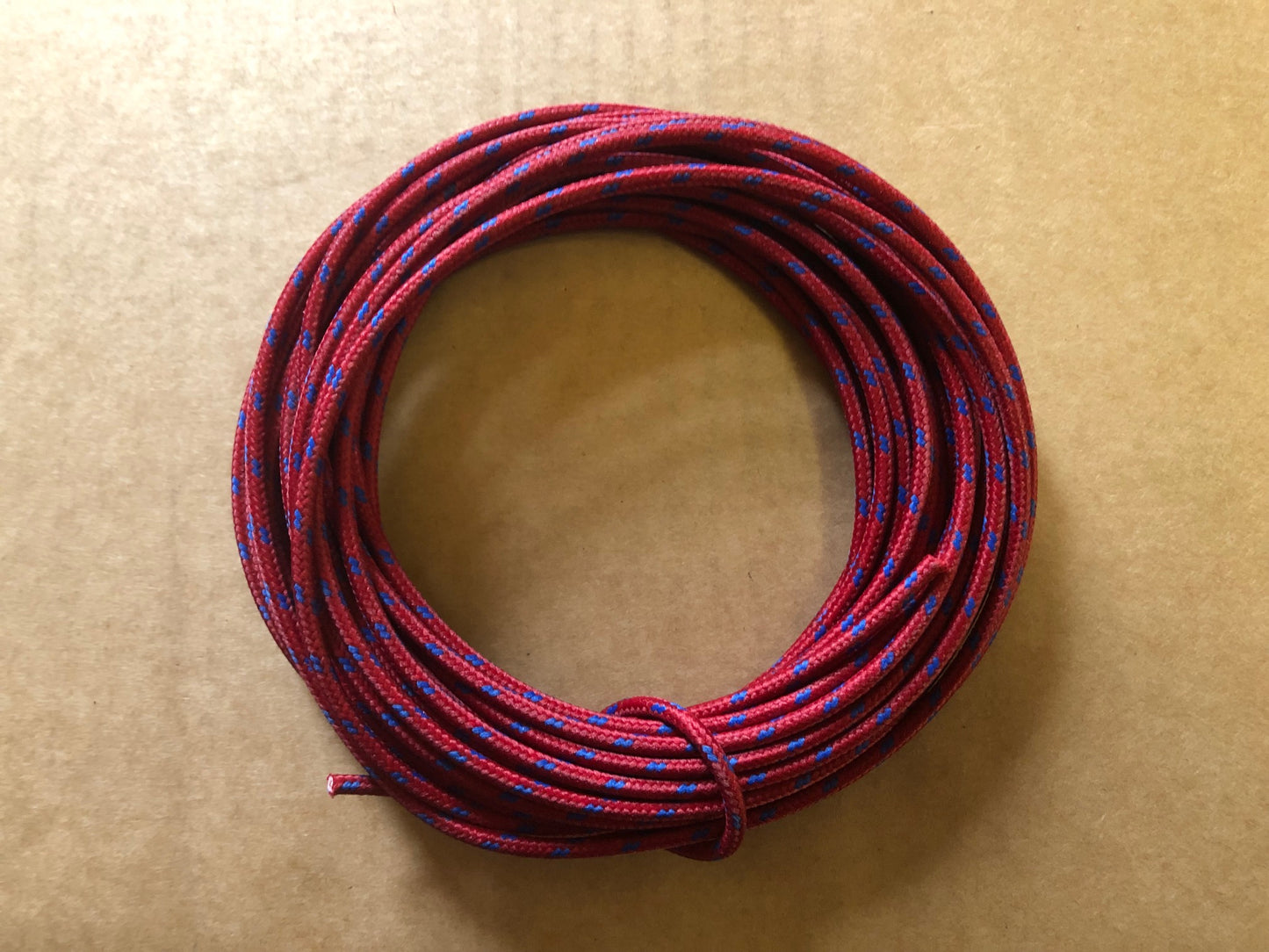 WL28-14 // Kabel, Stoff, 1 Meter, Rot/Blau