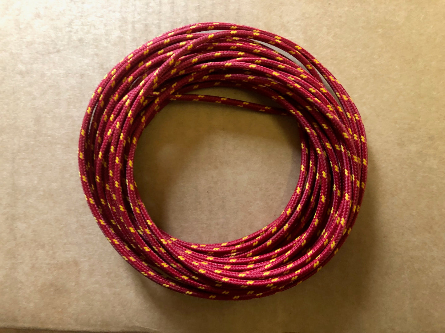 WL28-13 // Kabel, Stoff, 1 Meter, Rot/Gelb