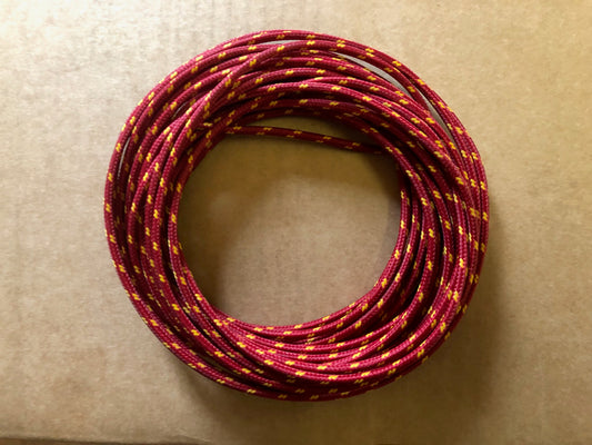 WL28-13 // Kabel, Stoff, 1 Meter, Rot/Gelb