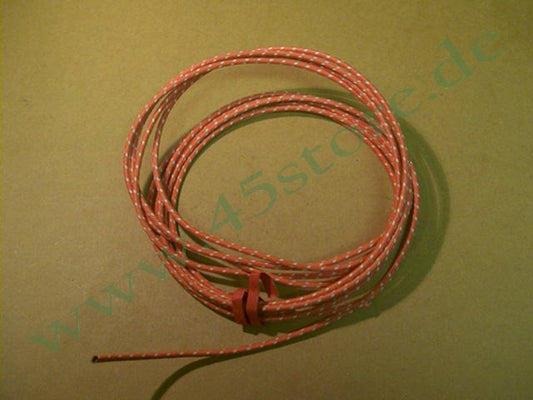 WL28-2 // Kabel, Stoff, 1 Meter, Rot