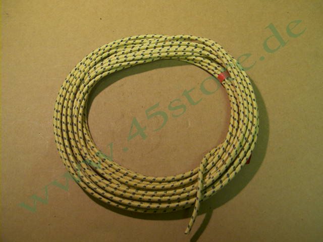 WL28-4 // Kabel, Stoff, 1 Meter, Gelb