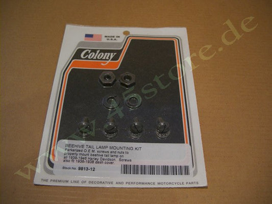 WL31-5 // Befestigungs-Set, Rücklicht, "BEEHIVE", parkerisiert